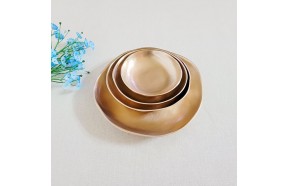 방짜 유기 그릇 놋접시3P 둥근원형 앞접시 나눔접시 반찬그릇 신혼 혼수 주물 예쁜디자인그릇