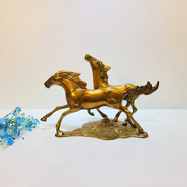 말 조각상 조각품 쌍마 중 청동 황동 공예품 말장식품 조형물 개업 집들이 지인 선물 풍수 인테리어소품