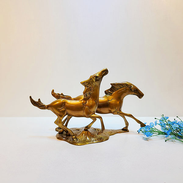 말 조각상 조각품 쌍마 중 청동 황동 공예품 말장식품 조형물 개업 집들이 지인 선물 풍수 인테리어소품