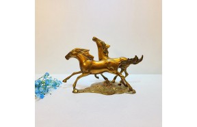 말 조각상 조각품 쌍마 중 청동 황동 공예품 말장식품 조형물 개업 집들이 지인 선물 풍수 인테리어소품