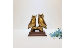 잉꼬부엉이/청동 황동 공예품 신주 주물 부엉이 조각상 조각품 조형물 인테리어소품 집들이선물 개업선물