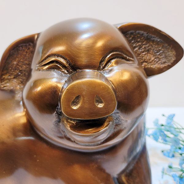 웃는 복돼지 대 브론즈 황금돼지 청동 황동 주물 신주 풍수 재물운 재물복 성공기원 복돼지