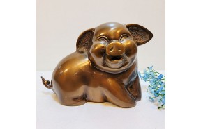 웃는 복돼지 대 브론즈 황금돼지 청동 황동 주물 신주 풍수 재물운 재물복 성공기원 복돼지