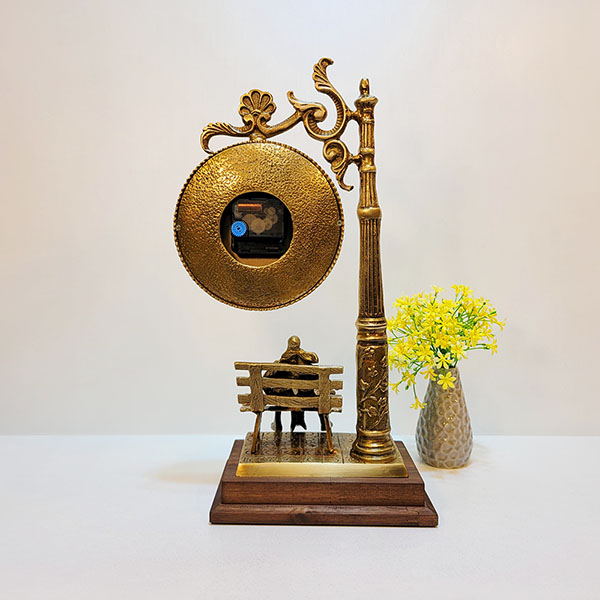 벤치 탁상시계/황동 청동 공예품 신주 주물 금속공예 상패 생활소품 인테리어소품 탁상시계