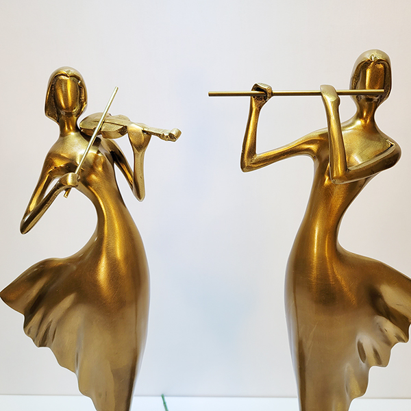 신)악기(대)/황동 청동 공예품 신주 주물 금속 조각상 조각품 조형물 인테리어소품 바이올린 플룻 연주