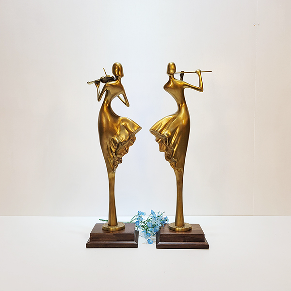 신)악기(대)/황동 청동 공예품 신주 주물 금속 조각상 조각품 조형물 인테리어소품 바이올린 플룻 연주