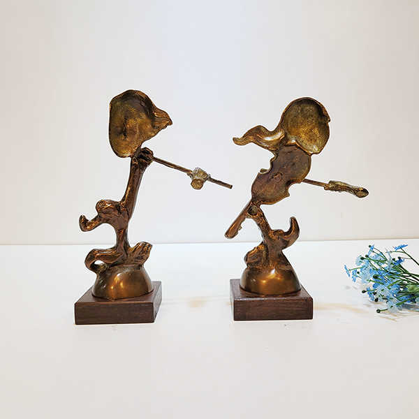 추상2중주(2호)악기/황동 청동 공예품 신주 주물 금속 조각품 인테리어소품 바이올린 플룻 연주