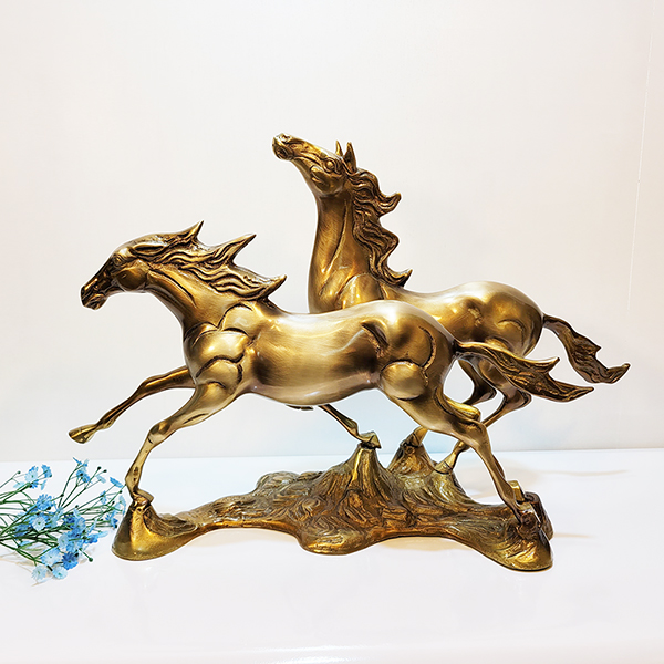 말조각상 조각품 쌍마 특대 청동 황동 공예품 말 조각품 조형물 말장식 거실 업소 개업 집들이 부모님 선물 풍수 인테리어소품