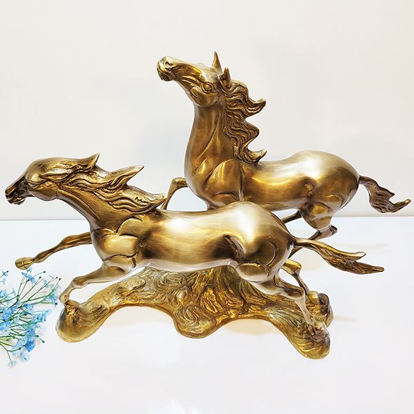 말조각상 조각품 쌍마 특대 청동 황동 공예품 말 조각품 조형물 말장식 거실 업소 개업 집들이 부모님 선물 풍수 인테리어소품