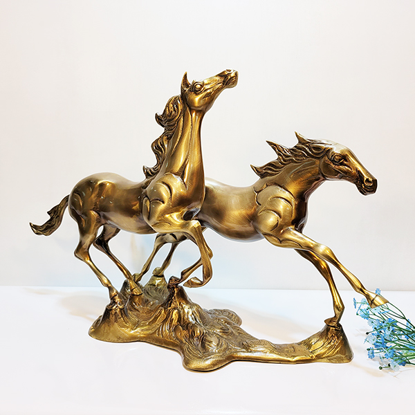 말조각상 조각품 쌍마 특대 청동 황동 공예품 말 조각품 조형물 말장식 거실 업소 개업 집들이 부모님 선물 풍수 인테리어소품