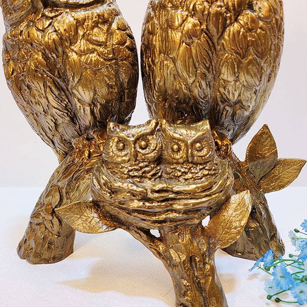 부엉이가족 조각상/황동 청동 공예품 신주 주물 금속 상패 조각품 조형물 생활소품 인테리어소품 부엉이