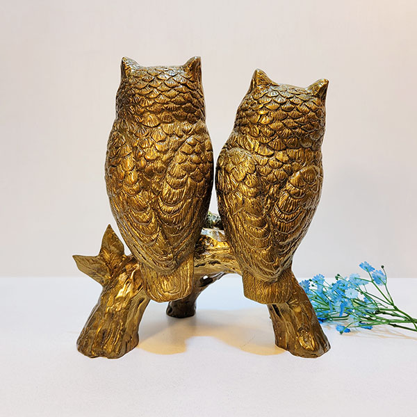 부엉이가족 조각상/황동 청동 공예품 신주 주물 금속 상패 조각품 조형물 생활소품 인테리어소품 부엉이