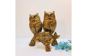 부엉이가족 조각상/황동 청동 공예품 신주 주물 금속 상패 조각품 조형물 생활소품 인테리어소품 부엉이