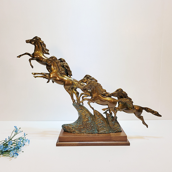 6마도 황동 청동 공예품 조각상 조각품 조형물 사무실 개업선물 인테리어 소품 말 장식용품