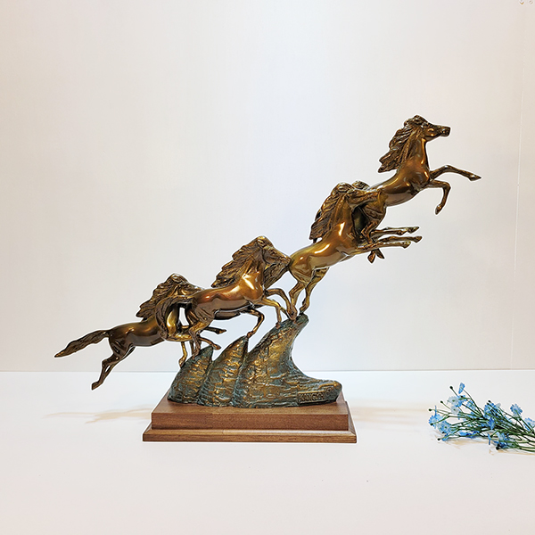 6마도 황동 청동 공예품 조각상 조각품 조형물 사무실 개업선물 인테리어 소품 말 장식용품