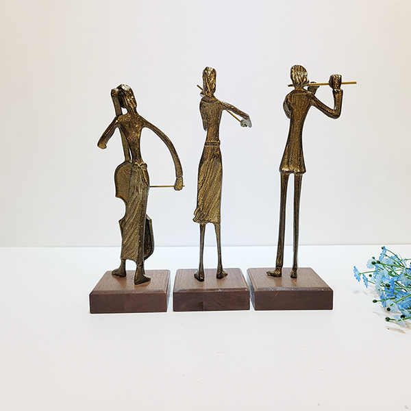 3중주악기 조각상/황동 청동 공예품 신주 주물 금속 조각품 인테리어소품 바이올린 플룻 첼로 연주 악기