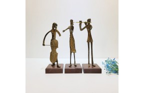 3중주악기 조각상/황동 청동 공예품 신주 주물 금속 조각품 인테리어소품 바이올린 플룻 첼로 연주 악기