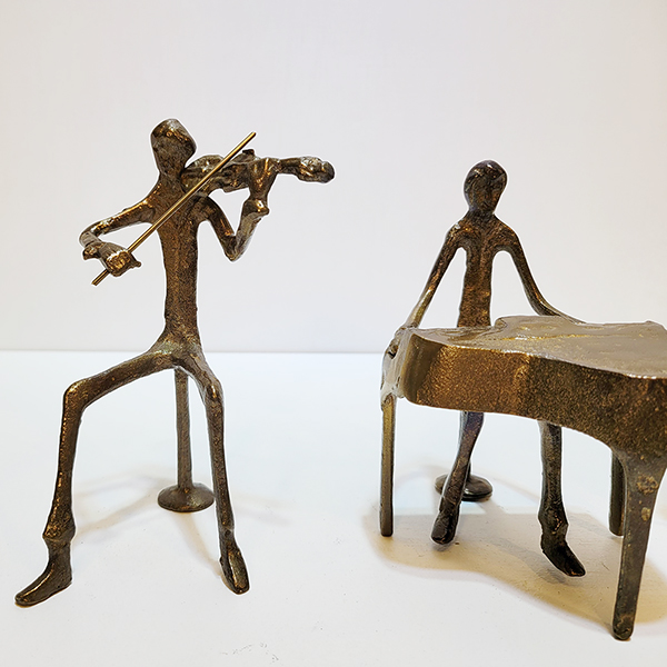 좌3중주(2호)악기 조각상/황동 청동 공예품 신주 주물 금속 조각품 인테리어소품 바이올린 첼로 피아노 연주