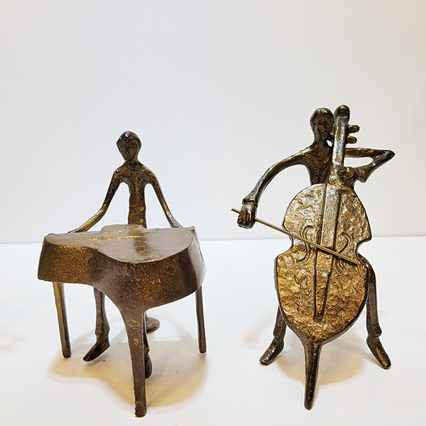 좌3중주(2호)악기 조각상/황동 청동 공예품 신주 주물 금속 조각품 인테리어소품 바이올린 첼로 피아노 연주