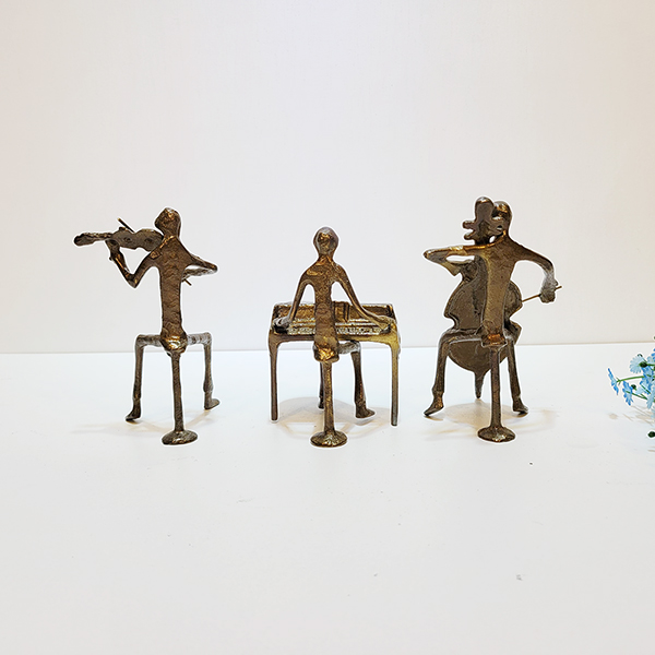 좌3중주(2호)악기 조각상/황동 청동 공예품 신주 주물 금속 조각품 인테리어소품 바이올린 첼로 피아노 연주