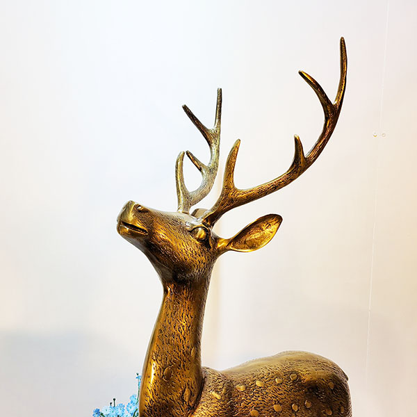사슴(대)/황동 청동 공예품 신주 주물 금속 조각상 조각품 조형물 생활소품 인테리어소품 사슴 장식용품