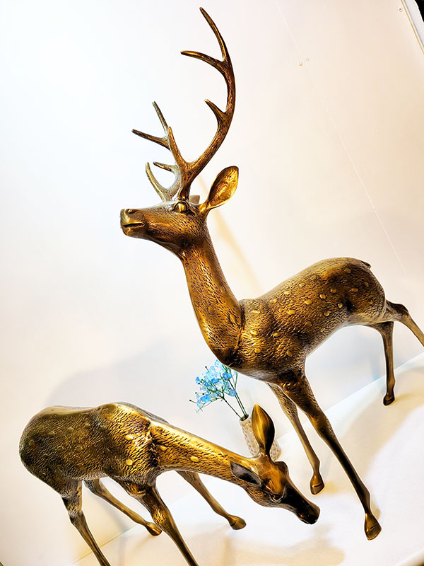 사슴(대)/황동 청동 공예품 신주 주물 금속 조각상 조각품 조형물 생활소품 인테리어소품 사슴 장식용품