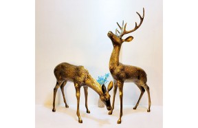 사슴(대)/황동 청동 공예품 신주 주물 금속 조각상 조각품 조형물 생활소품 인테리어소품 사슴 장식용품