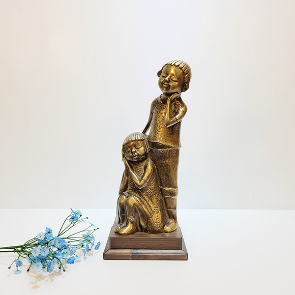 동심(대)/황동 청동 공예품 신주 주물 금속 상패 조각상 조각품 조형물 인테리어소품 장식용품