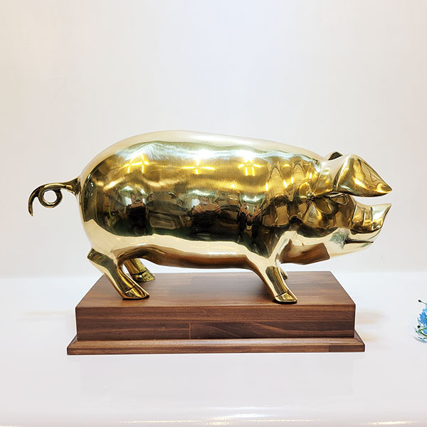 돼지(특대)상패/황동 청동 공예품 신주 주물 금속 상패 조각상 조각품 조형물 인테리어소품 황동돼지 기념패 우승패 추대패