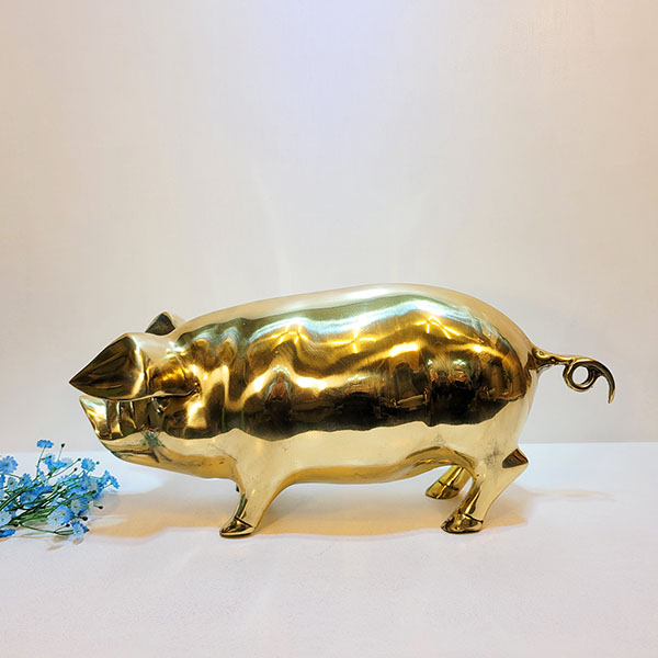 돼지(특대)/황동 청동 공예품 신주 주물 금속 조각상 조각품 조형물 인테리어소품 장식품 저금통(유광/무광)