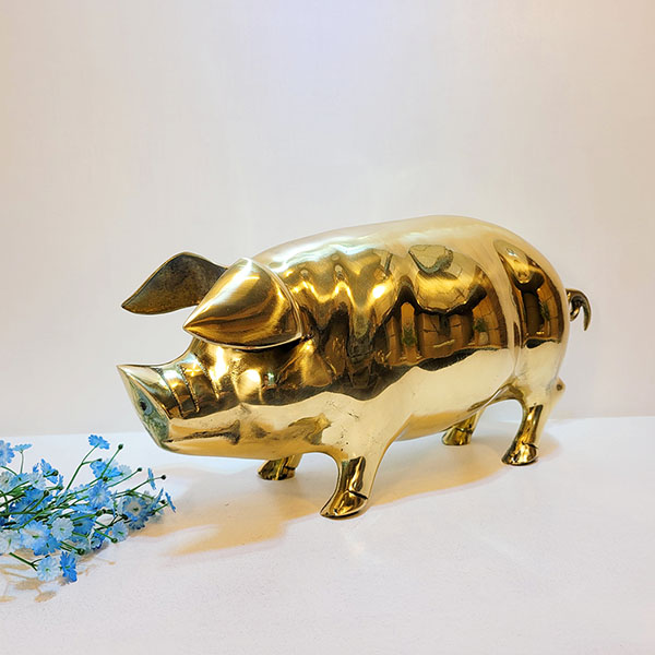 돼지(특대)/황동 청동 공예품 신주 주물 금속 조각상 조각품 조형물 인테리어소품 장식품 저금통(유광/무광)