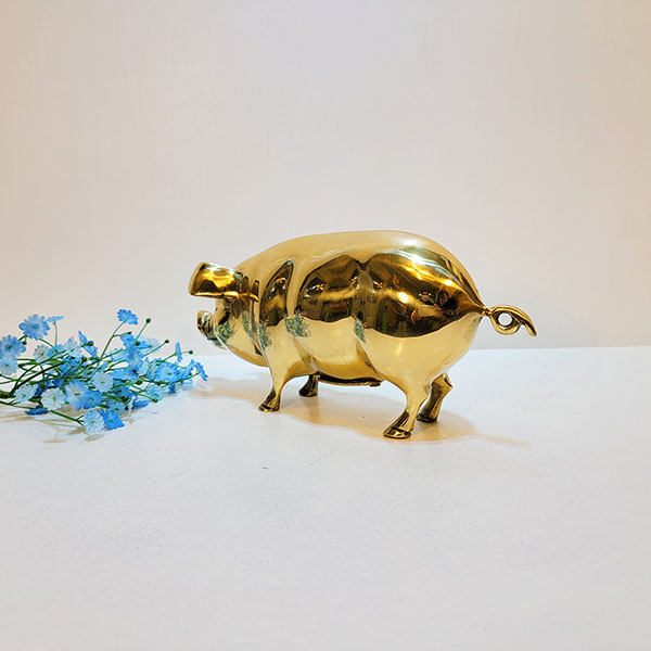 돼지(소)/황동 청동 공예품 신주 주물 금속 조각상 조각품 조형물 인테리어소품 장식품