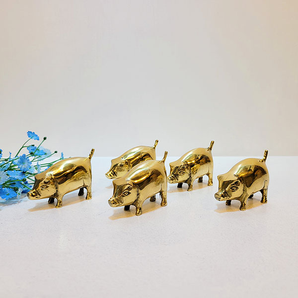 미니돼지/황동 청동 공예품 신주 주물 금속 조각상 조각품 조형물 인테리어소품 장식용품