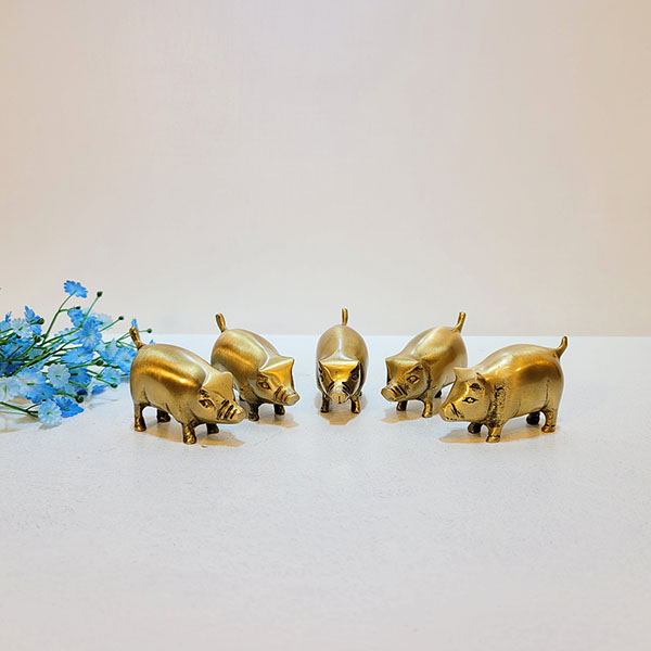 미니돼지/황동 청동 공예품 신주 주물 금속 조각상 조각품 조형물 인테리어소품 장식용품
