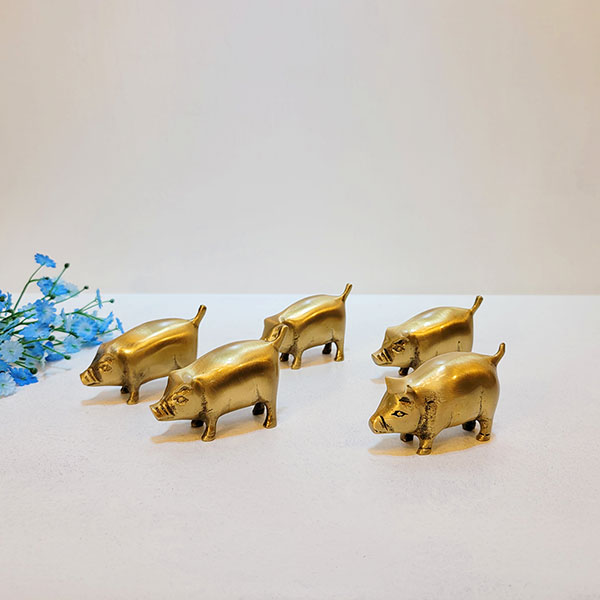 미니돼지/황동 청동 공예품 신주 주물 금속 조각상 조각품 조형물 인테리어소품 장식용품