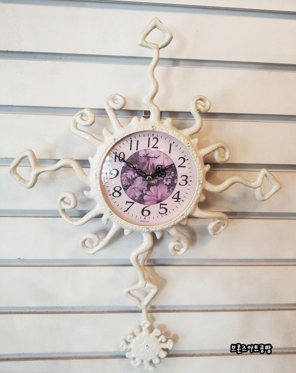패션꽃시계/알루미늄 주물시계 황동 청동 공예품 생활소품 인테리어 벽시계 디자인시계