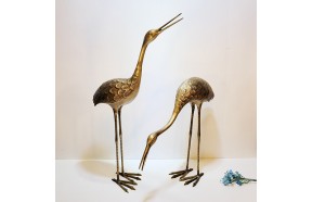 학(두루미)조각상 황동 청동 공예품 두루미 신주 주물 금속 조각상 조각품 조형물 전원주택 조경 인테리어소품 장식품