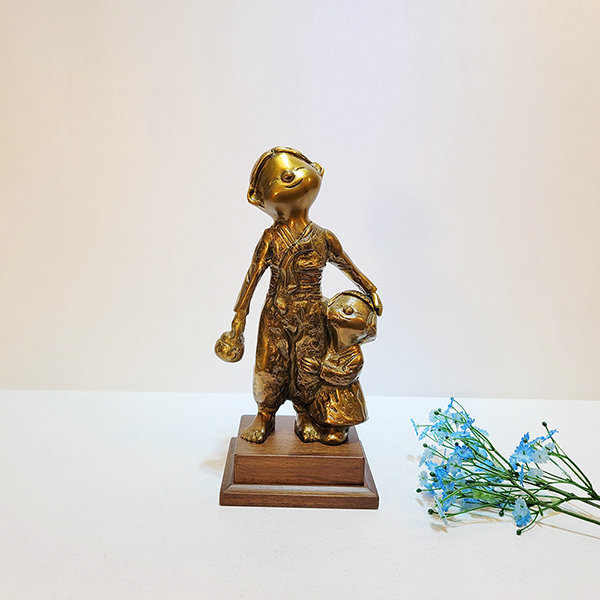 나들이 청동 황동 공예품 조각상 조각품 조형물 인테리어소품 장식품 집들이선물