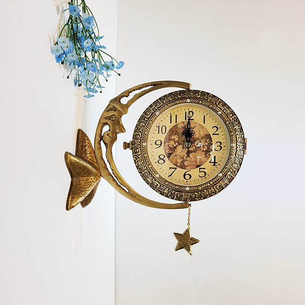 해,달,별 벽시계 황동 청동 공예품 신주 주물 금속 조각품 조형물 생활소품 인테리어소품