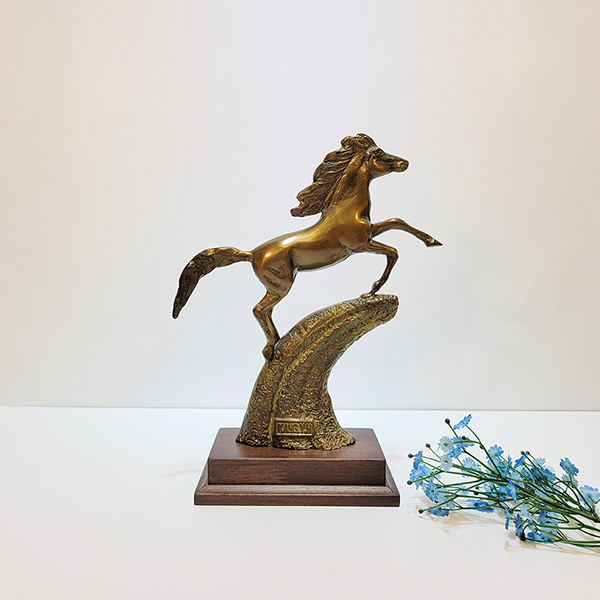 야생마2호 조각상/청동 황동 공예품 금속 신주 주물 조형물 인테리어소품 조각품 생활소품 말 장식품 집들이선물 개업선물