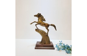 야생마2호 조각상/청동 황동 공예품 금속 신주 주물 조형물 인테리어소품 조각품 생활소품 말 장식품 집들이선물 개업선물