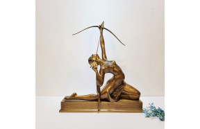 활여인상패/청동 황동공예품 신주 주물 조각품 조형물 인테리어소품 양궁 활쏘는여인 조각상 상패 감사패 공로패 기념패