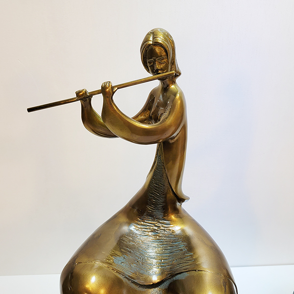 현악2중주악기 조각상 황동 청동 공예품 장식품 조각품 조형물 인테리어 바이올린 플룻연주