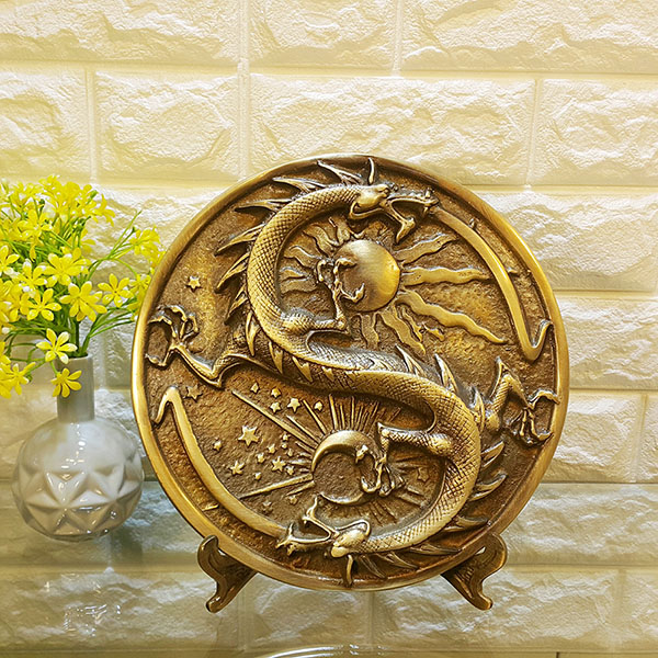 용,음과양/장식소품 청동 황동 공예품 주물 금속 풍수 인테리어소품 벽걸이 조형물 장식품