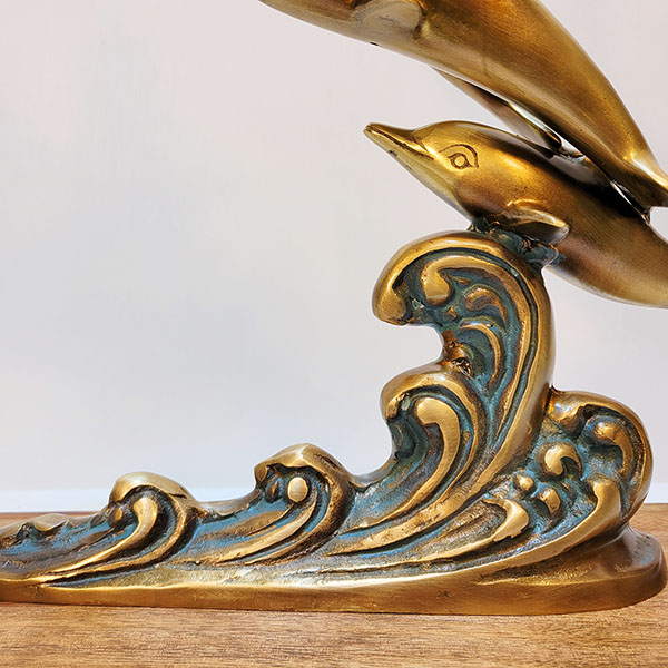 돌고래 6마리/청동 황동 공예품 동물 조각상 조형물 조각품 금속 주물 인테리어소품 개업선물