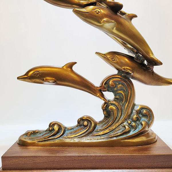 돌고래 9마리/동물 청동 황동 공예 금속 주물 조각품 조각상 장식품 조형물 인테리어소품 브론즈