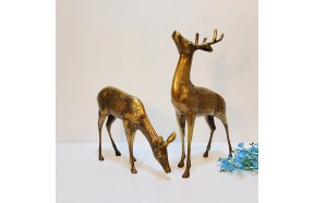 사슴조각상(중)/사슴 조형물 청동 황동 공예 금속 주물 인테리어소품 브론즈 장식품 지인선물 부모님선물 개업선물 집들이선물