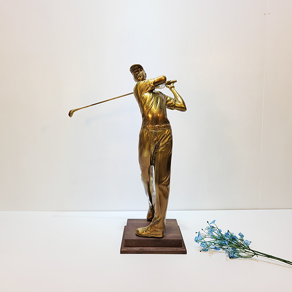 골프(대)장식품/황동 청동 공예품 신주 주물 금속 조각상 조각품 조형물 인테리어용품 골프 장식품