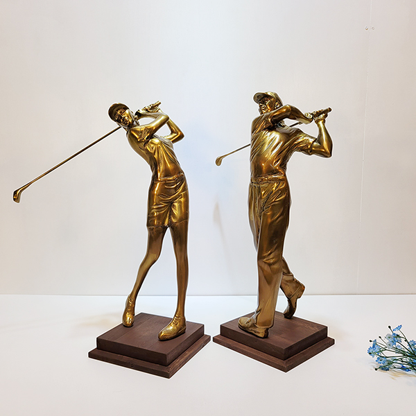 골프(대)장식품/황동 청동 공예품 신주 주물 금속 조각상 조각품 조형물 인테리어용품 골프 장식품