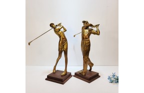 골프(대)장식품/황동 청동 공예품 신주 주물 금속 조각상 조각품 조형물 인테리어용품 골프 장식품